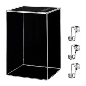 Okllen Negative Pressure Fish Tank Acrylic Auto Refill Hanging Aquarium with Fish Elevator Water Level Maintenance 360 View Space Saving