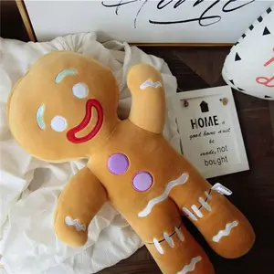 Gingerbread Man Plush Doll - Soft Stuffed Cookie with Expressive Eyes, Smiling Face & Outstretched Arms, Perfect for Room Decor, Birthday Gifts, and Holiday Parties, Gingerbread Decorations, Holiday Party Accessory, Playful Design, Durable Fabric