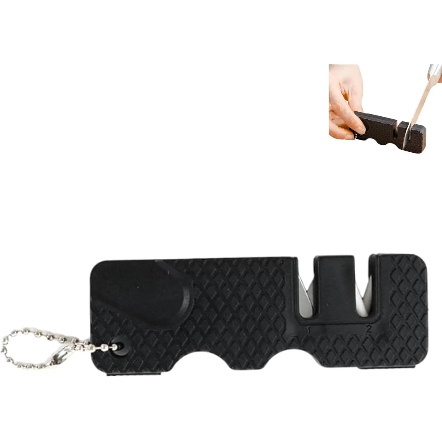 Handheld Pocket Sharpener, Portable Sharpening Tool for Outdoor Camping (Black)