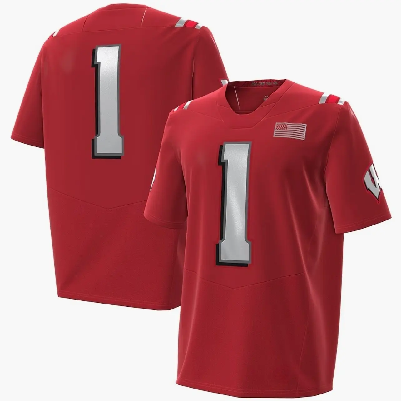 Unisex Football #1 Wisconsin State Badgers College Under A 2026 Lambeau Field Collection Replica Football Jersey - Red