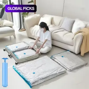 6-piece set of vacuum storage bags for clothing, saving space. Comes with a manual pump for compressing clothes, pillows, duvets, blankets and bedding. Travel-friendly, convenient and space-saving storage bags Vacuum Compression Bag #GLOBAL PICKS
