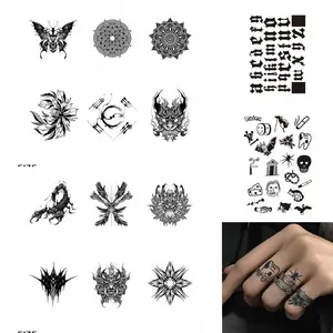 Tattoo Tech,4 sheets waterproof Adult Art Design Temporary Tattoos, For Women Men,High Quality,Festival Accessories Birthdays Halloween Tattoos