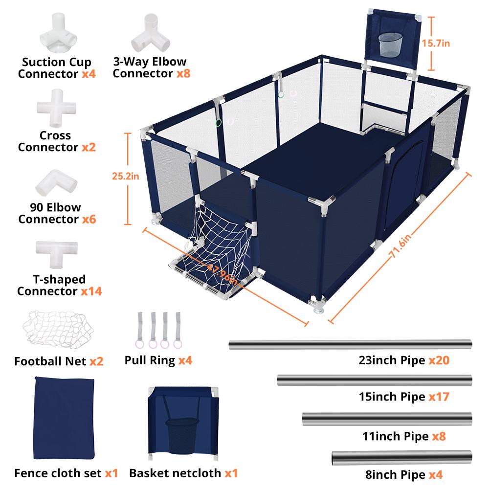 PAWGIANT Safe Play Space with Basketball Hoop! Baby Playpen 71.6x47.96x25.2 Inch, Play Pens for Babies and Toddlers Baby Fence Play Yards for Indoor & Outdoor with Breathable Mesh Anti-Fall Playpen, - Easy Storage Toddler Fence for Activity & Nap PAWGIANT Safe Play Space with Basketball Hoop! Baby Playpen 71.6x47.96x25.2 Inch, Play Pens for Babies and Toddlers Baby Fence Play Yards for Indoor & Outdoor with Breathable Mesh Anti-Fall Playpen, - Easy Storage Toddler Fence for Activity & Nap
