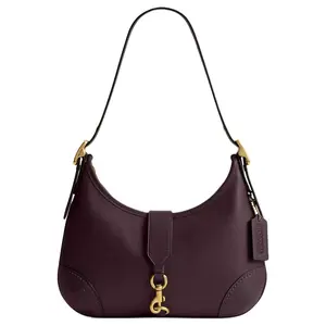 COACH Hamptons 27 Logo-Identified Leather Hobo Bag in Blackcurrant for Women