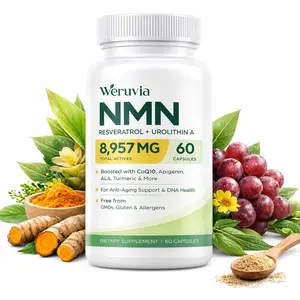 NMN Supplement 500mg, 99% Pure NAD+ Precursor, promotes cellular energy, extends lifespan, repairs damage, and supports healthy aging. Third-party tested, non-GMO. 60 capsules.