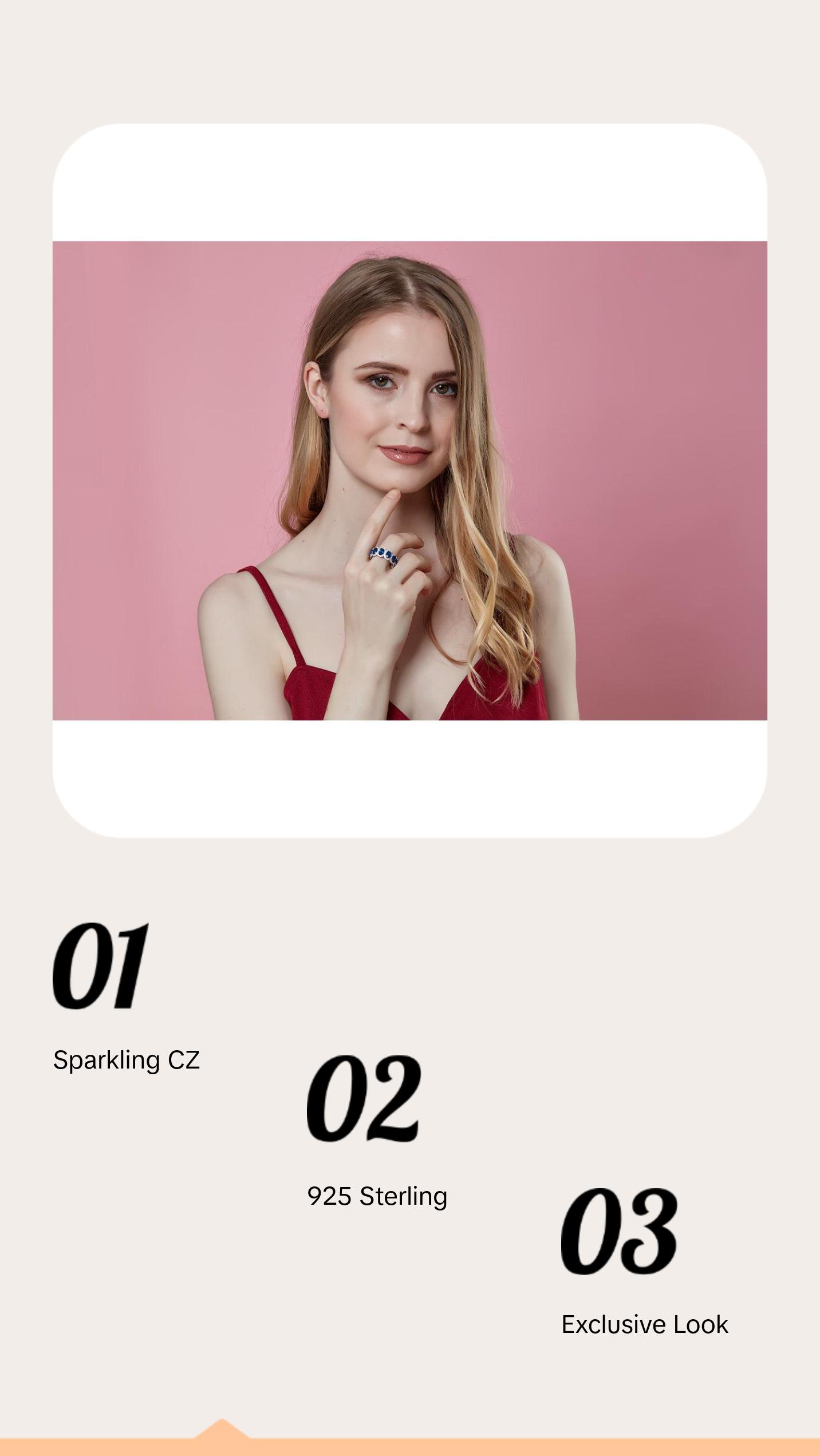 925 Silver Oval Shape CZ Eternity Ring