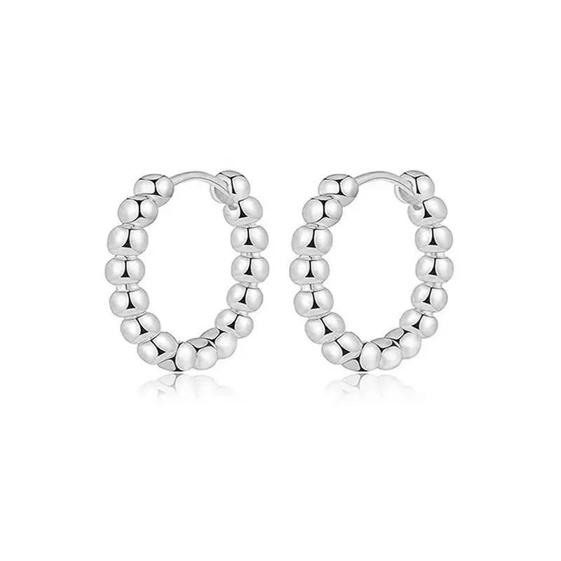 A pair of silver bead earrings