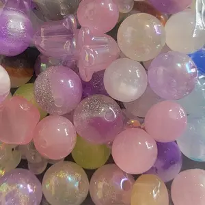 GLOW MIX Assorted Colorful Glittery Beads for Crafting and Decorations