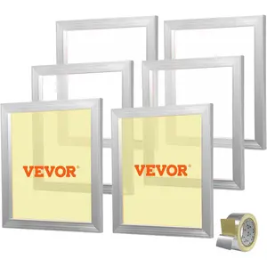 VEVOR Screen Printing Kit, 6 Pieces Aluminum Silk Screen Printing Frames, 18x20inch Silk Screen Printing Frame with 160 Count Mesh, High Tension Nylon Mesh and Sealing Tape for T-Shirts DIY Printing