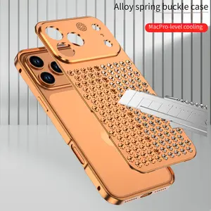Phone Case:Suitable for iPhone 17 Pro Max. The Metal Case Is Shockproof and Heat-dissipating, Scratch-resistant Ultra-thin. Aluminum Max 6.9inch, Orange