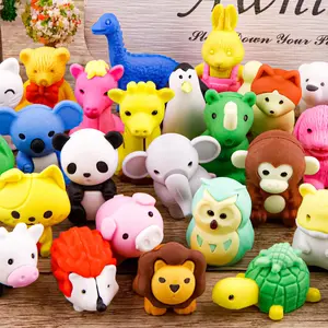 L-MTS052  70 pcs Animal Erasers Desk Pets for Kids Classroom Prizes, Puzzle Erasers Take Apart Erasers Animals Pencil Erasers for Class Treasure Box,Party Favors,Easter Egg Stuffers,Back to School Supplies