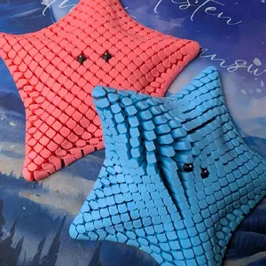 Betsie the Sea Star Fully Articulated - Pink and Blue Colors, Textured Design, Ideal for Play and Imaginative Play