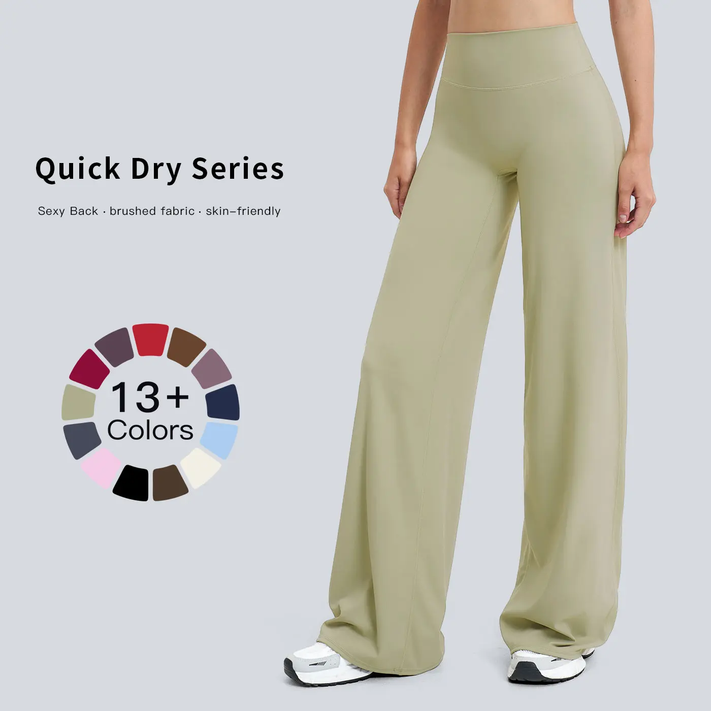 TENWOLF Women's High-Waisted Wide-Leg Sports Pants, Sporty Chic Nylon Athletic Joggers for Outdoor Leisure and Fitness, Athleisure Style Bottoms, Casual Jogging Pants, High Waist Sportswear, Activewear Pants, Casual Gym Trousers