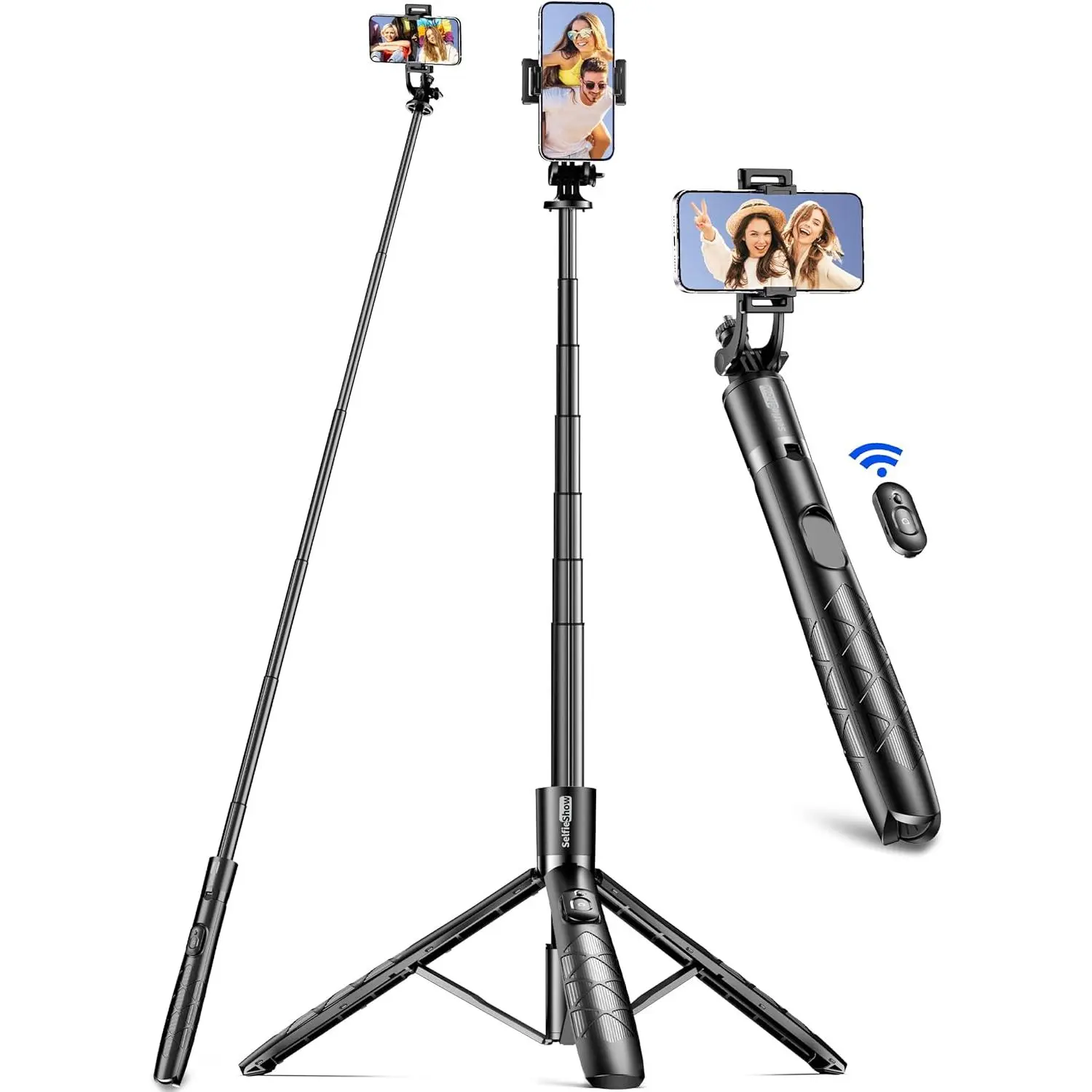 Aluminum 71" Phone Tripod with Remote, Extendable & Compatible with iPhone 15/14/13/Android/Camera