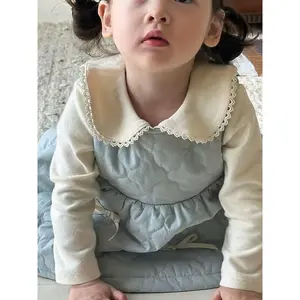 New2025 Autumn/Winter New Children's Clothing Set, Warm and Comfortable Winter Outfit for Girls, Princess Sweet Stylish Vest with Bow for Outer Wear, Perfect for Outdoor