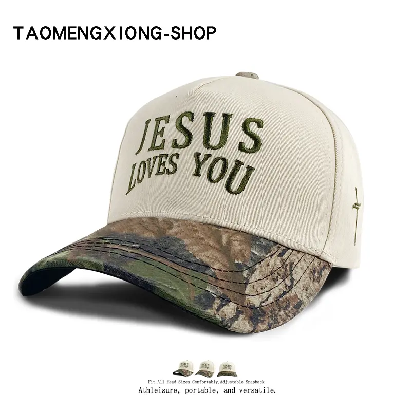 Unisex “Jesus Loves You” embroidered cap, vintage adjustable trucker hat, men’s casual trendy adjustable baseball cap, suitable for various head shapes, available in multiple colors. Wear it to chase fashion!