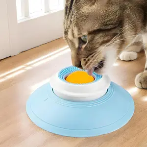 Pet Lick Bowl for Dogs&Cats Multifunctional Rotating Ball Design Slow Feeder Lick Mats Non-Slip Stable Enrichment Toys for Calming Anxiety Relief