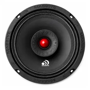 Massive Audio P65NTI 6.5" 4 Ohm Mid-Bass Pro Audio Coaxial Speaker 140 Watts RMS Weatherproof Neodymium Magnets TIL Voice Coils - Amplifier