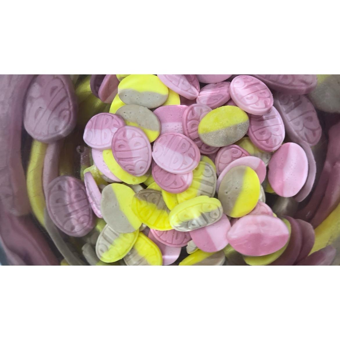 Bubs Swedish Candy 1/2 lb. Bag Sweet and Sour Bonbon Snack Oval Gummy Treats Chewy Bite Gummy Mix Jar for TikTok Trends