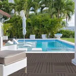 Plastic Interlocking Deck Tiles, Waterproof Outdoor Flooring All Weather Use, Patio Floor Decking Tiles for Porch Poolside Balcony Backyard