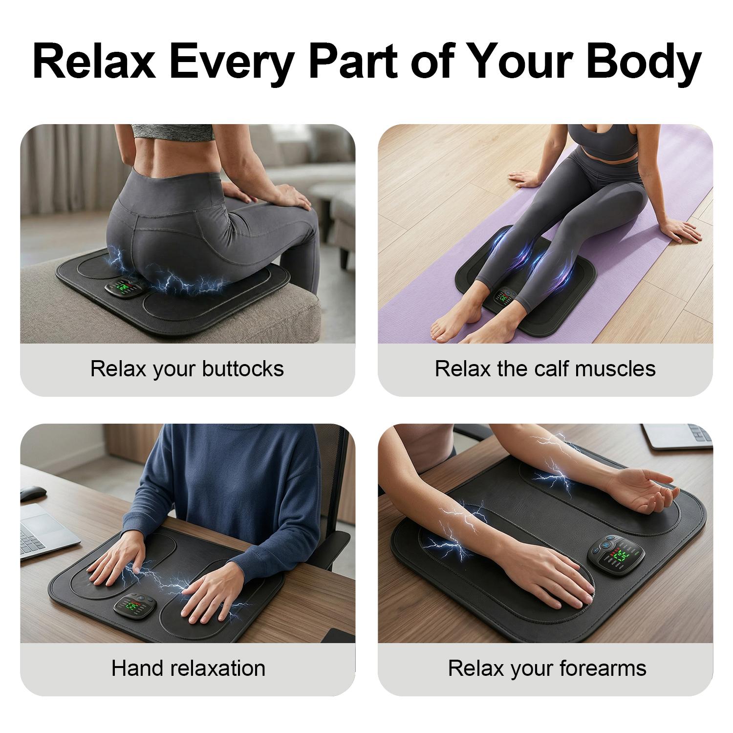 EMS Foot Massager Electronic Muscle Stimulator, Powered Electric Massager for Foot Pain Relief & Blood Circulation