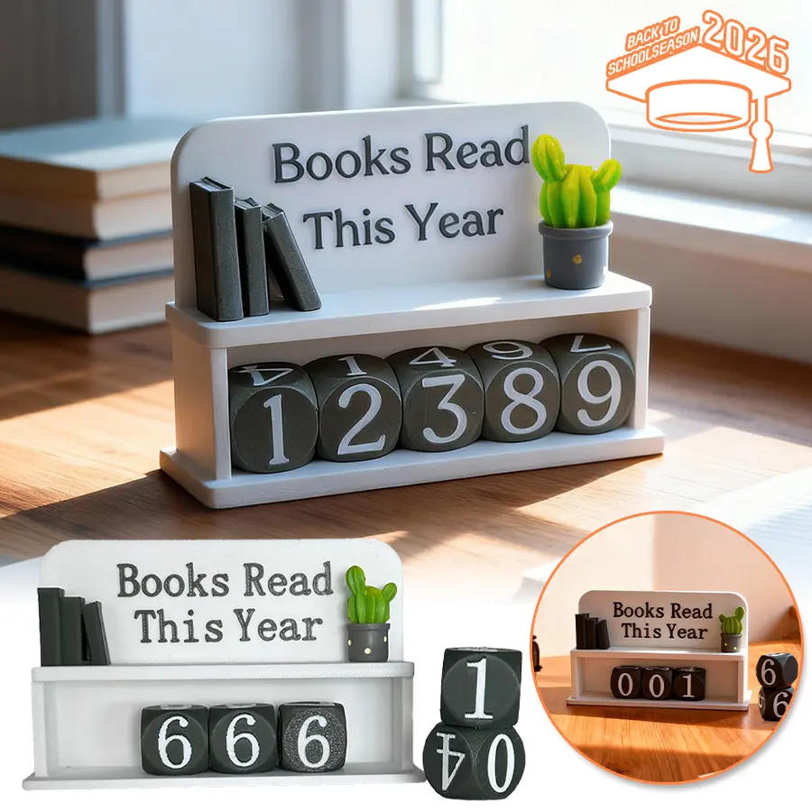 Back-To-School 3D Book Reading Count Display Signage, Literary Accessories, Library Classroom Functional Decor, Reading Challenge Gift, Home Decor Products