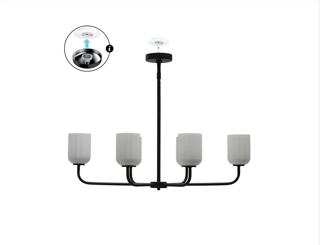Plug & Play Parkmont 6-Light Chandelier in Transitional and Modern Style-55 Inches Tall and 34 Inches Wide