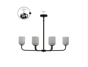 Plug & Play Parkmont 6-Light Chandelier in Transitional and Modern Style-55 Inches Tall and 34 Inches Wide