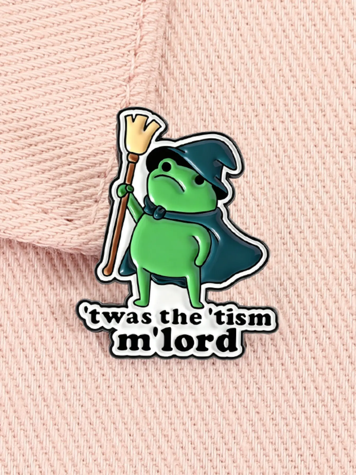 Grumpy Frog Wizard Enamel Pin Funny Quote 'Twas The 'Tism M'Lord Mental  Health Awareness Cartoon