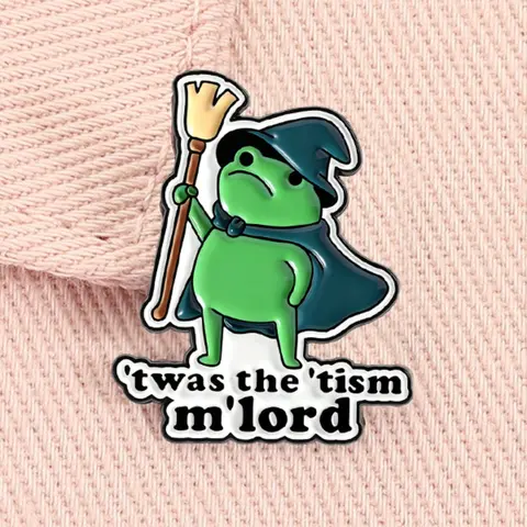 Grumpy Frog Wizard Enamel Pin, Funny Quote Cartoon Animal Alloy Brooch Pins, Lapel Pin Backpack Badge, Durable Metal Gift for Friends