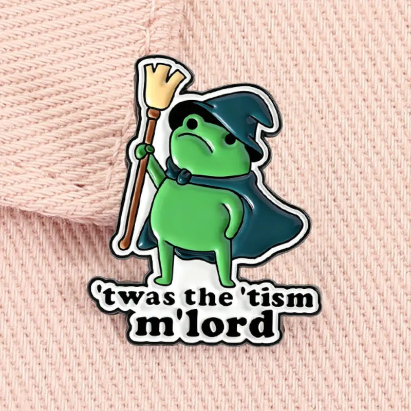 Grumpy Frog Wizard Enamel Pin, Funny Quote Cartoon Animal Alloy Brooch Pins, Lapel Pin Backpack Badge, Durable Metal Gift for Friends
