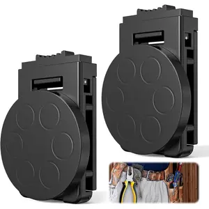 Heavy Duty Magnetic Tool Belt Clip - 2 Piece Non-Slip Magnetic Tool Clip, Clip-On Magnet Belt Clip for Hammers, Screwdrivers, Screwdrivers, Wrenches, Drills, Pliers, Sockets and other Metal Tools