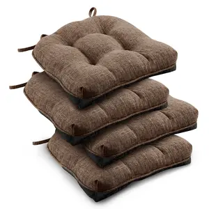 Downluxe Indoor Chair Cushions for Dining Chairs, Tufted Overstuffed Textured Memory Foam Kitchen Chair Pads with Ties and Non-Slip Backing, Perfect Home Decor 5.5" x 15.5" x 4", #TikTokShopBlackFriday