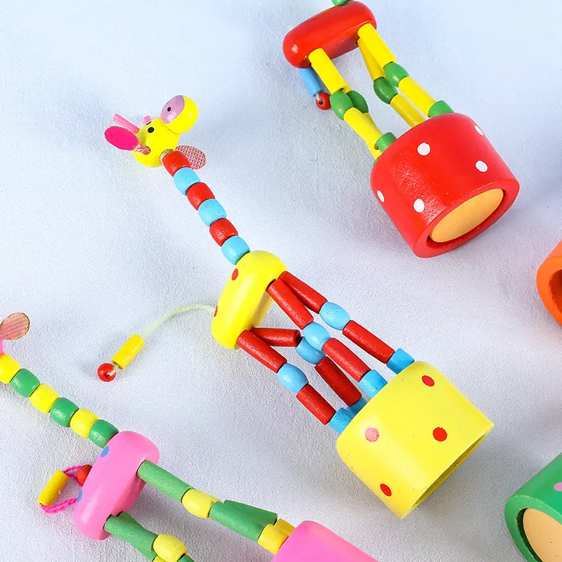 Giraffe Puppet Swinging Station Bucket Wooden Animal Finger  Mini Cute Dancing Animal  Toy Cat Ear Plushie Mystery Box BJD Doll with Ball Joints and Hand Set