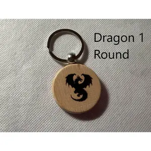 Dragon Wooden Keychains – Hand-Designed & Laser Engraved Fantasy Gift