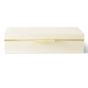 Shagreen Envelope Box, Cream