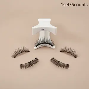 Reusable Magnetic False Eyelash Set with Applicator, No Glue Needed, Professional Makeup Accessories with Alcohol-Free Design