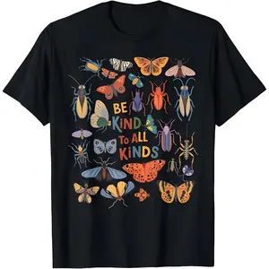 100% Cotton Be Kind To All Kinds Bugs Entomology Insect Collector T-Shirt