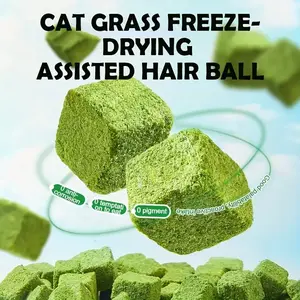 120g Hair ball Removal & Dental Care Cat Snacks - Freeze Dried Cat Grass Treat Teething Sticks hairball control oral health catnip flavor