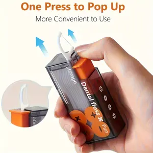 Say goodbye to the traditional hassle of using dental floss! Ultra portable automatic dental floss box, with 110 dental floss inside, and an automatic pop-up dispenser that can be operated with one hand. Clean your teeth anytime while traveling at home.