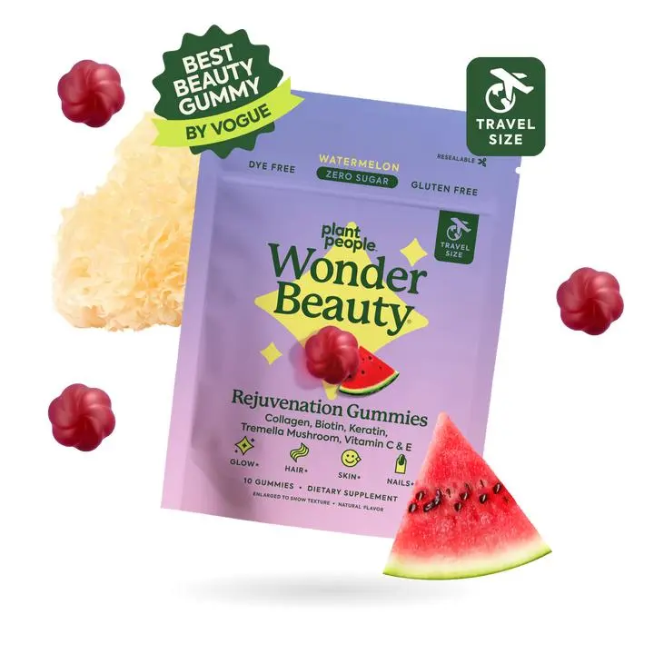 Wonder Beauty, Rejuvenation Gummy: TRAVEL SIZE - Hair, Skin & Nails Rejuvenation - Edible Skincare - Marine Collagen, Tremella Mushroom