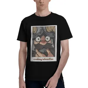 Delicious in Dungeon Men's Anime T-shirt-Cotton Crew Neck T-shirt, Casual Printing Gift Idea, Machine Washable, Menswear Top