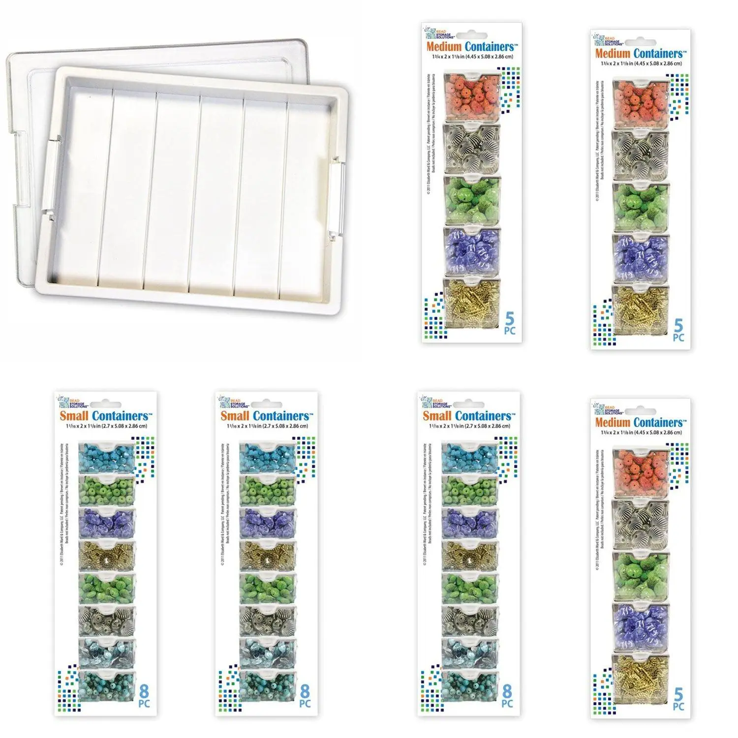 Bead Storage Bundle for Craft Supplies with Tray, Lid, & 39 Piece Container Pack Bead Storage Bundle for Craft Supplies with Tray, Lid, & 39 Piece Container Pack