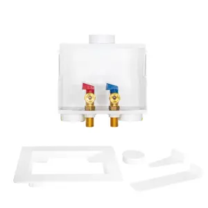 212 MAIN 1-Piece 0.5 in. PEX Crimp Plastic Center Drain, Recessed-Fit Washer Machine Box, One Piece