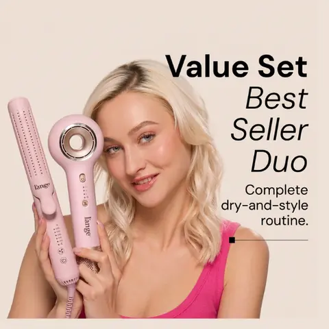 L'ANGE HAIR - Best Seller Duo - Axia Hair Dryer & Le Duo 360°  - 2 Lightweight Styling Tools with Brushless Motor, Clip & Advanced Ion Tech for Dry-and-Style Routine, Ultra-Fast Drying, Frizz-Free Shiny Results, Straightening for All Hair Types