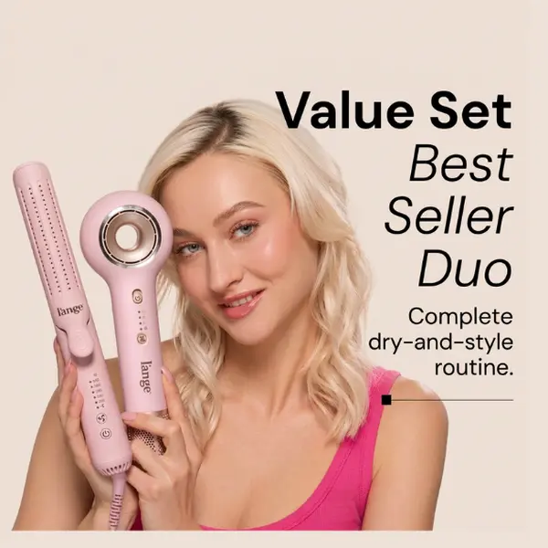 L'ANGE HAIR - Best Seller Duo - Axia Hair Dryer & Le Duo 360°  - 2 Lightweight Styling Tools with Brushless Motor, Clip & Advanced Ion Tech for Dry-and-Style Routine, Ultra-Fast Drying, Frizz-Free Shiny Results, Straightening for All Hair Types