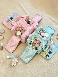 Stitching Large Capacity Fashion Simple Portable Lightweight Divided Dual Opening Travel Storage Bag, Suitable for Essential Items & Accessories