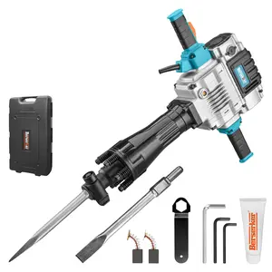 Berserker 2100W 50-Pound SDS-Hex Jack Hammer,1-1/8" 17-Amp Corded Electric Heavy Duty Demo Demolition Chipping Hammer Concrete/Pavement Breaker with Carrying Case Flat Chisel Bull Point Chisel Portable Power Tools Ergonomic Vibration Control