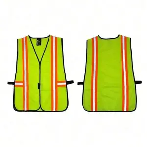 Industrial Safety Vest With Reflective Strips, Neon Lime Green, Lightweight Design 1 OZ