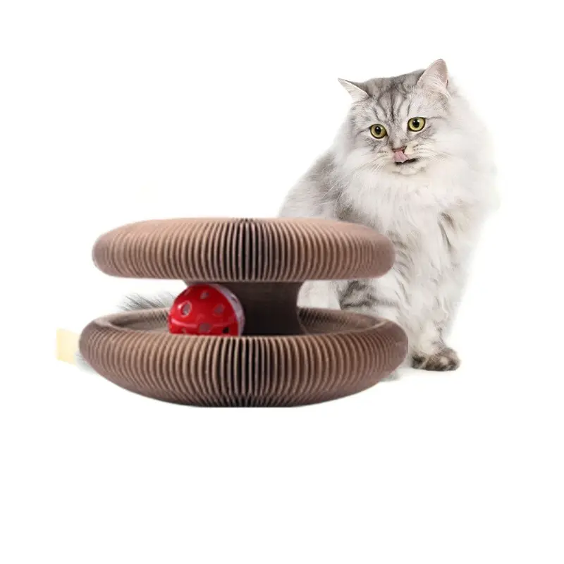 Foldable Magic Accordion Cat Scratcher with Bell, Corrugated Paper Wear-Resistant Cat Grinding Claw Nest, Interactive Self-Play Cat Toy for Boredom Relief Foldable Magic Accordion Cat Scratcher with Bell, Corrugated Paper Wear-Resistant Cat Grinding Claw Nest, Interactive Self-Play Cat Toy for Boredom Relief